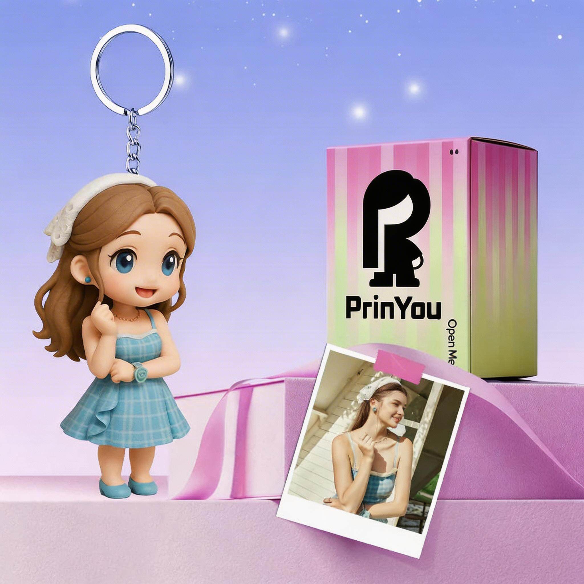 Custom 3D Figure Keychain - Personalized Bag Charm from Photo