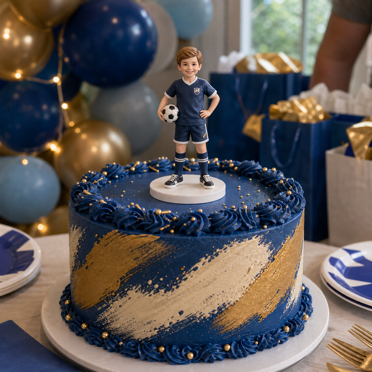 Personalized birthday cake topper figurine from photo for party cakes