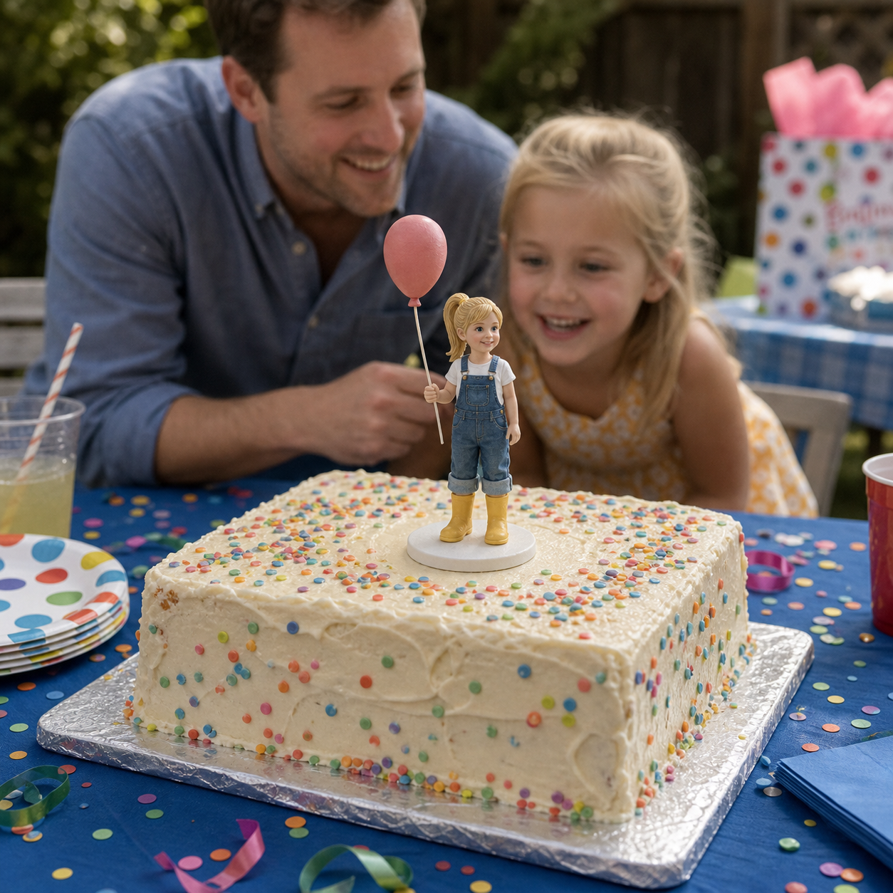 Personalized 3D printed birthday cake topper figure