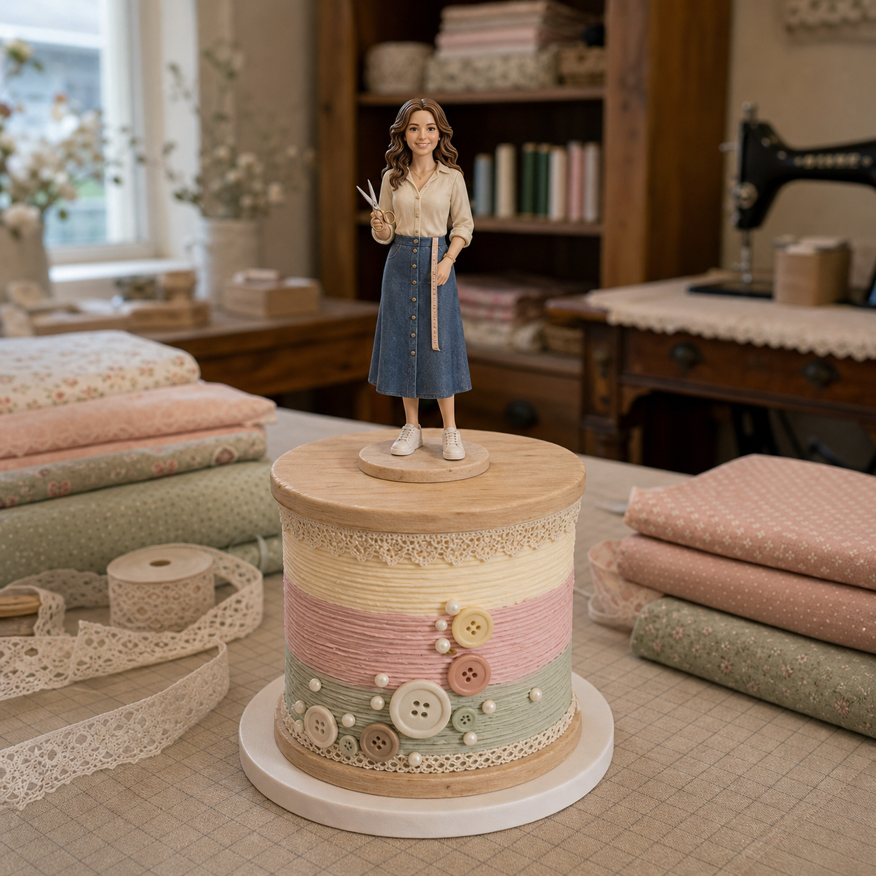 Personalized 3D printed birthday cake topper figure