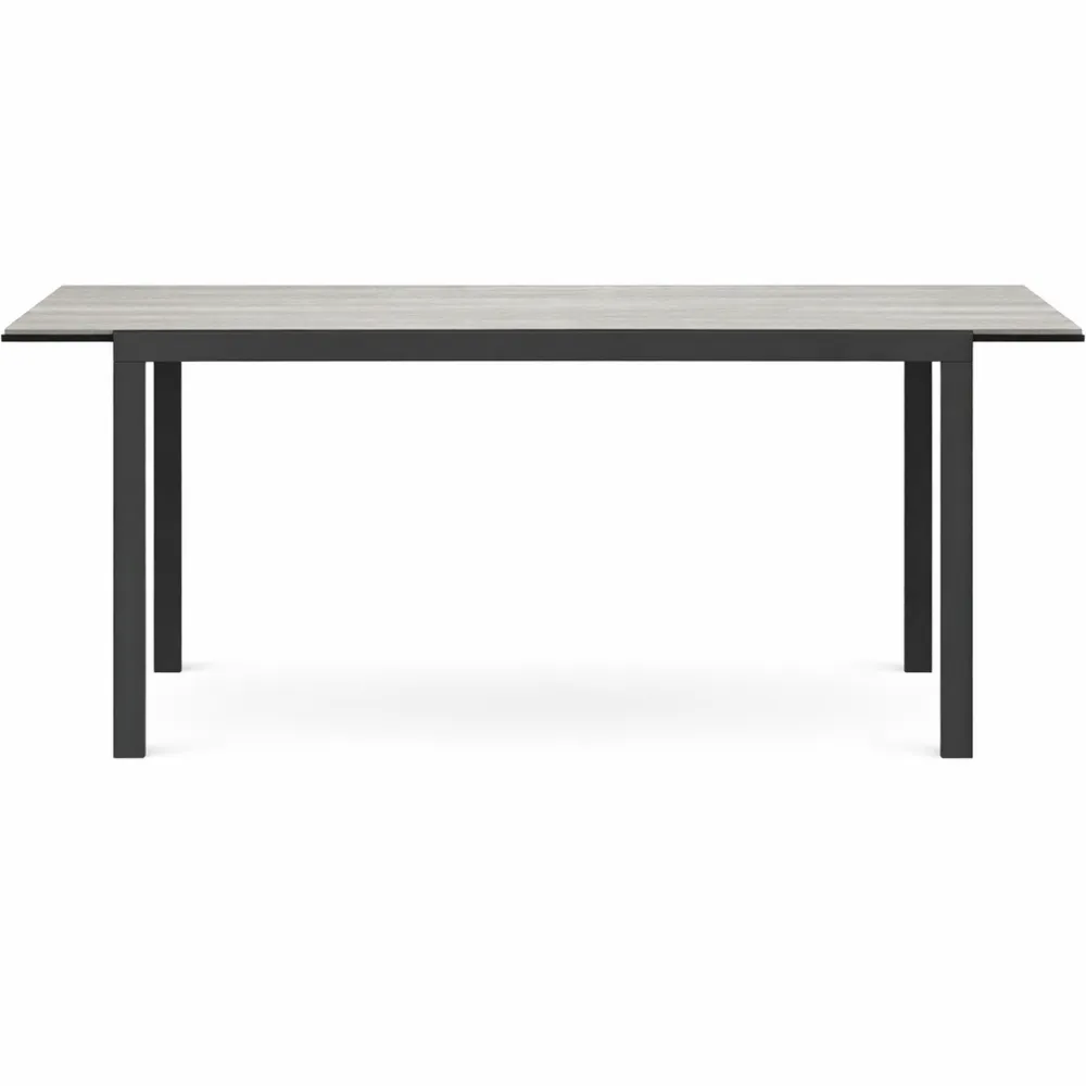 Table de jardin extensible 6-8 personnes, rectangulaire, aluminium et acier, pour extérieur