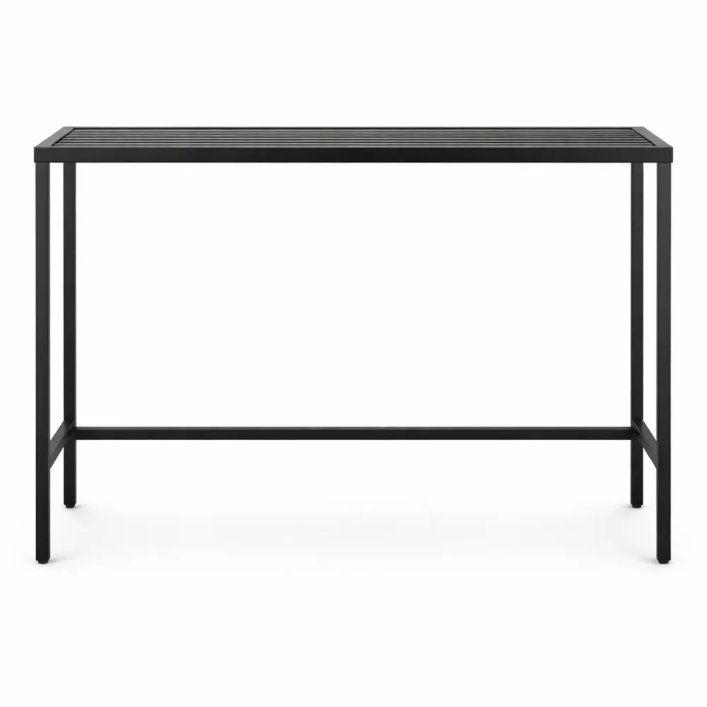 Table de bar rectangulaire d'extérieur avec plateau étanche