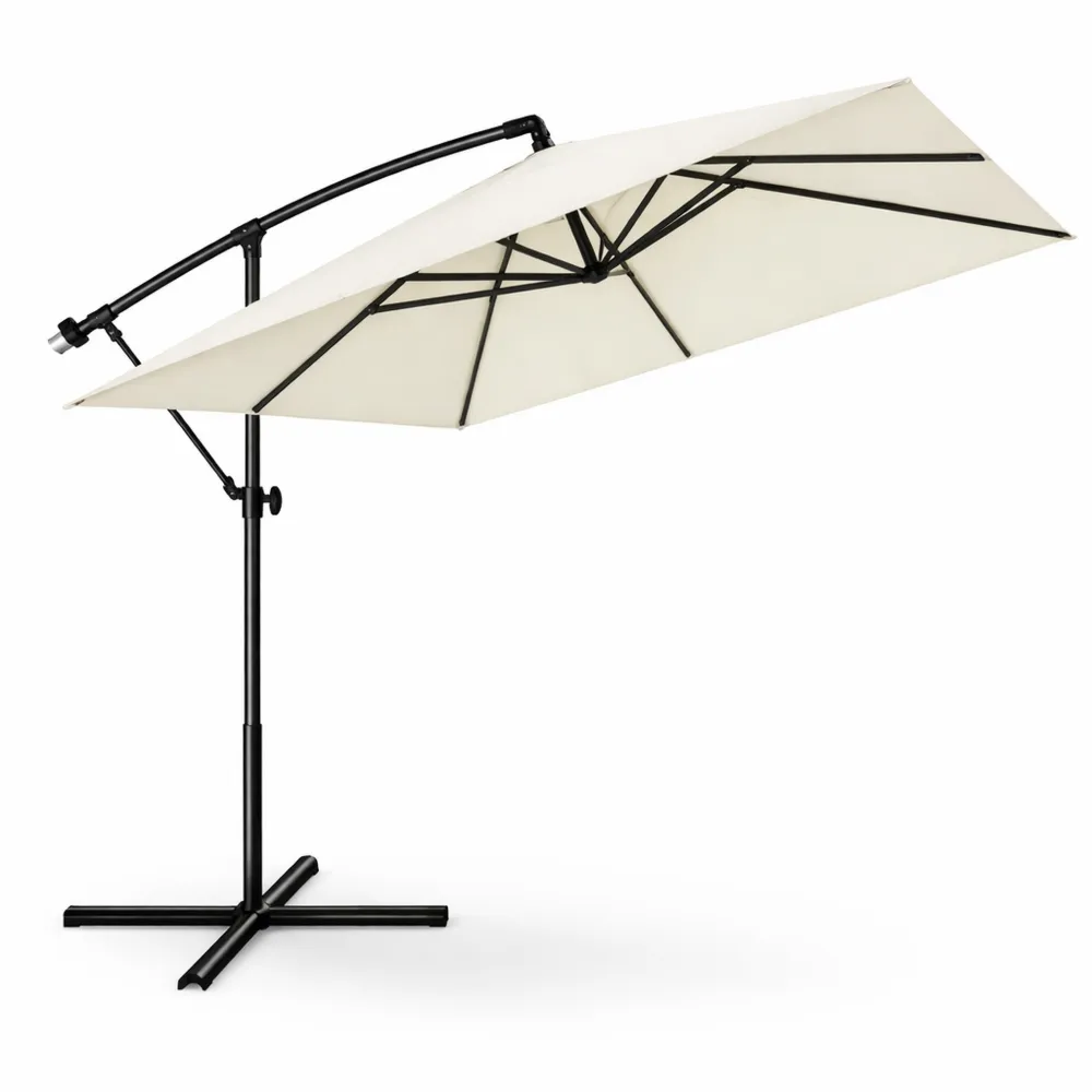 Parasol d'extérieur rectangulaire avec protection contre le vent