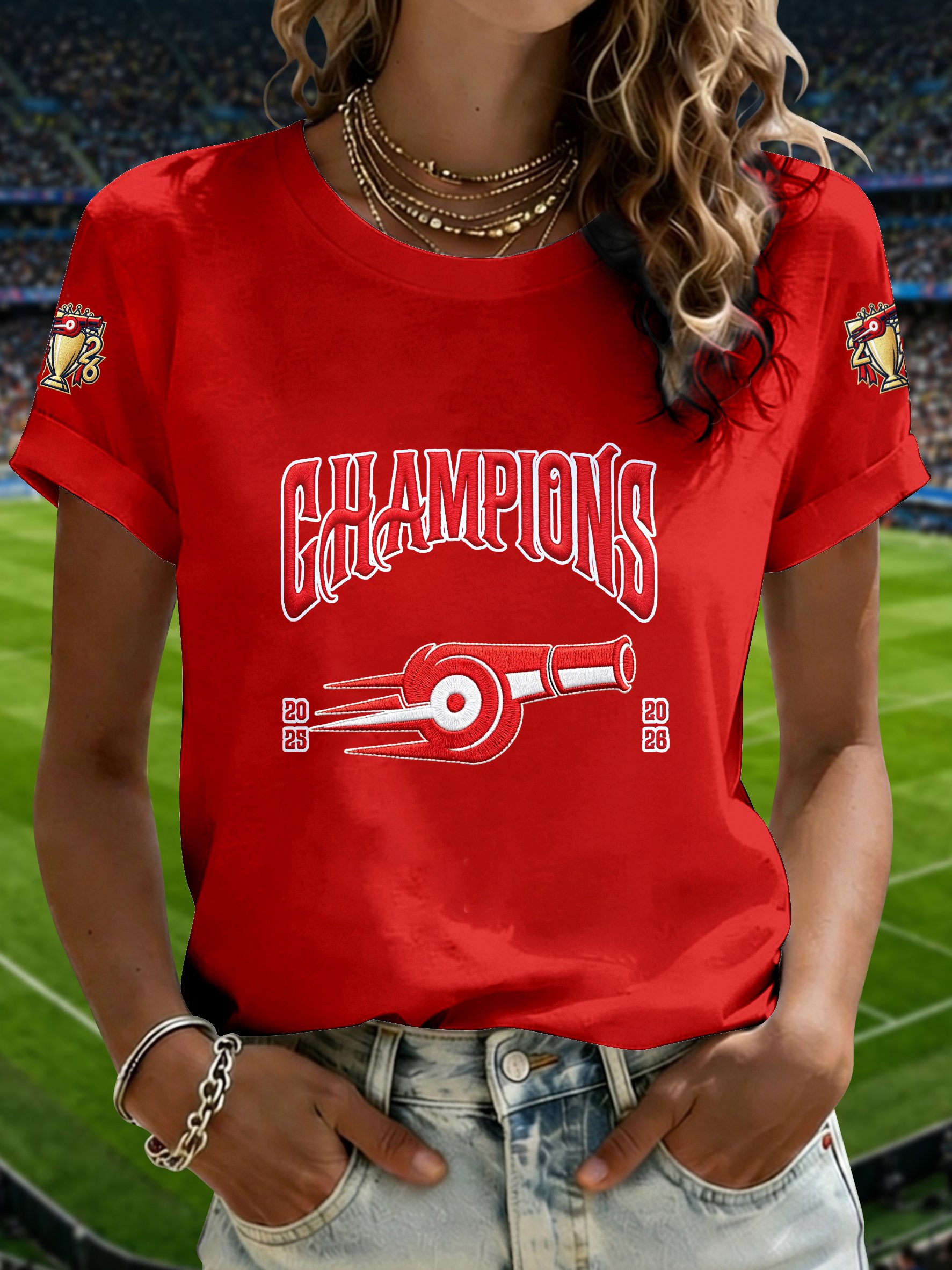 Women's Football Fans Print T-shirt