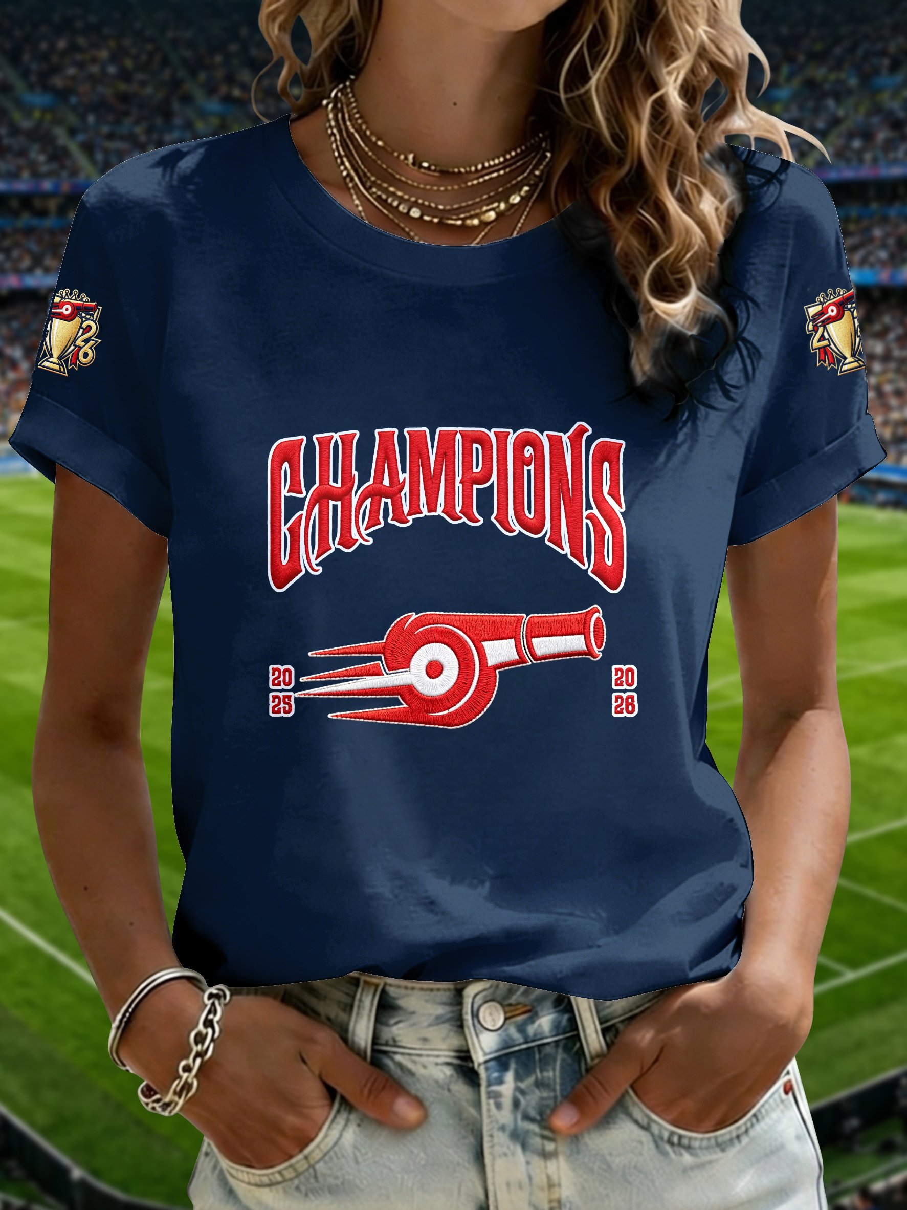 Women's Football Fans Print T-shirt