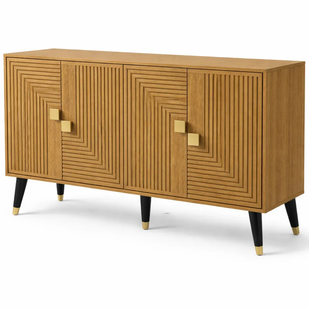 Buffet contemporain en bois et or 120 cm