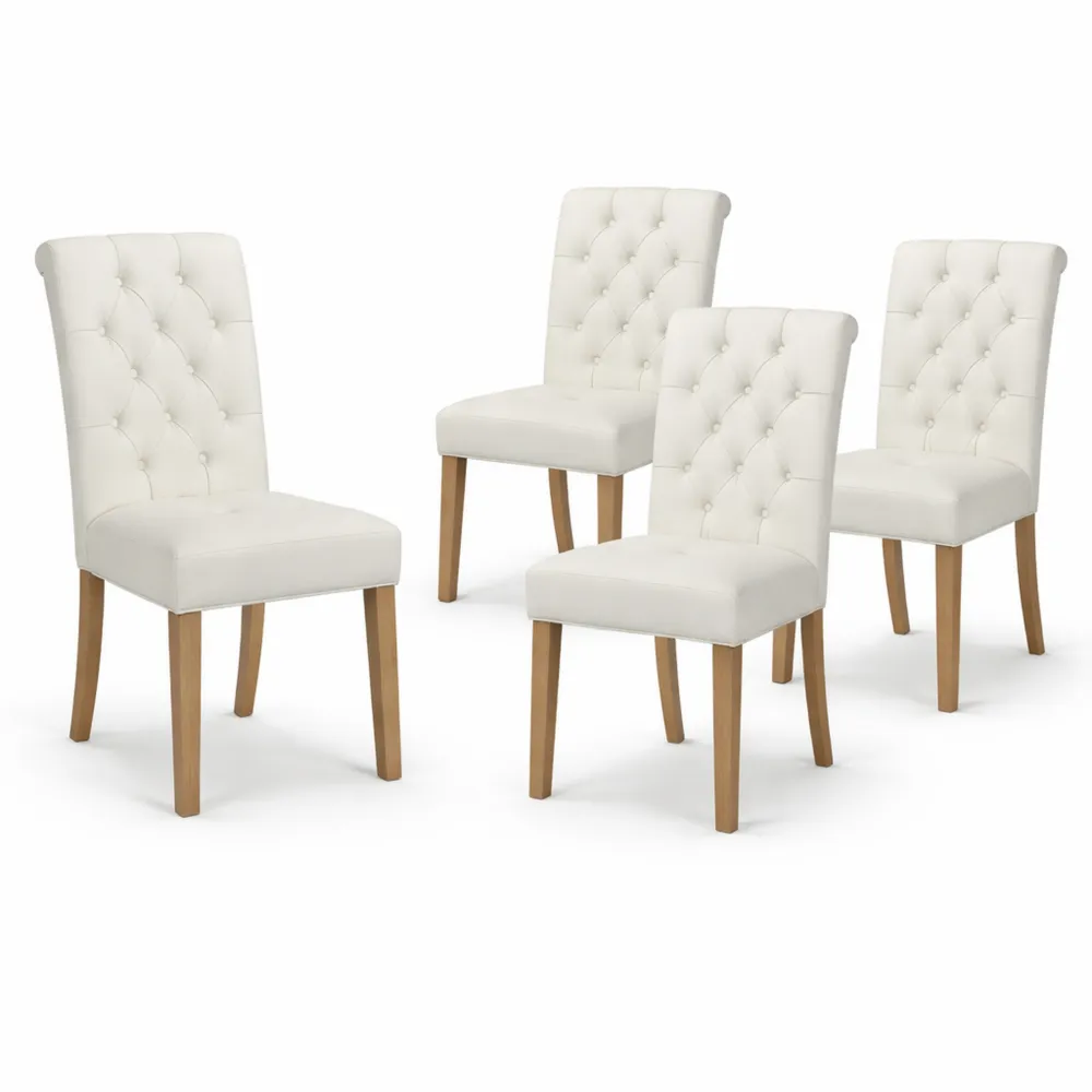 Ensemble de 4 chaises confortables avec dossier haut et pieds en bois