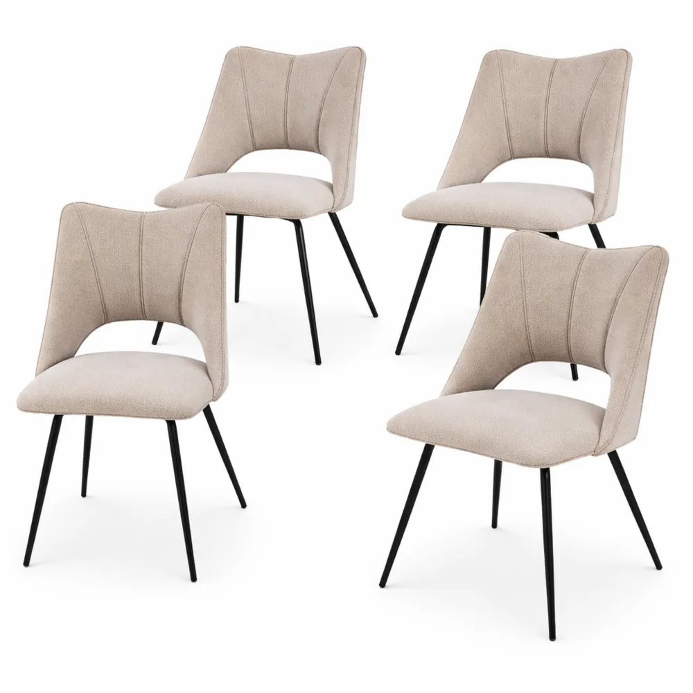 Lot de 4 chaises rembourrées modernes pour salle à manger
