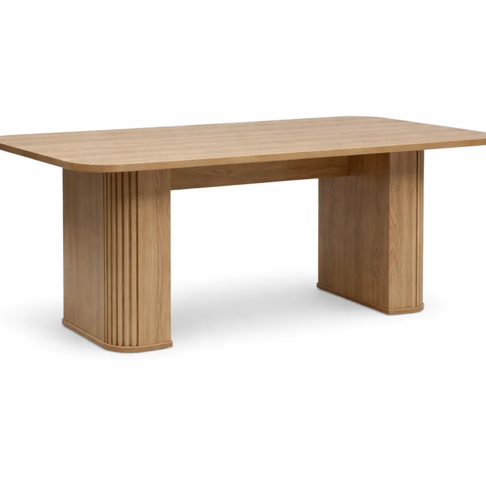 Table à Manger en Bois pour 6 Personnes avec Angles Arrondis et Protecteur de Sol