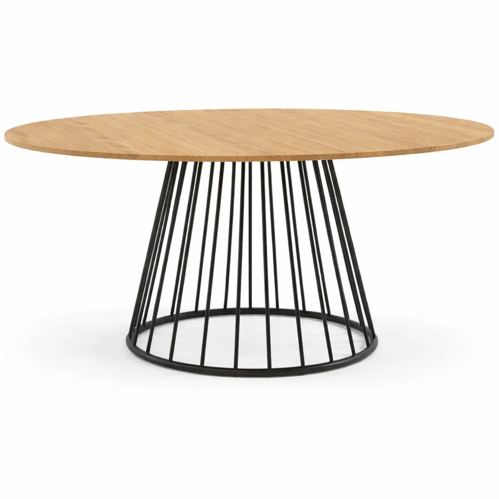 Table à Manger Extensible Ronde 4-8 Personnes avec Plateau en Bois