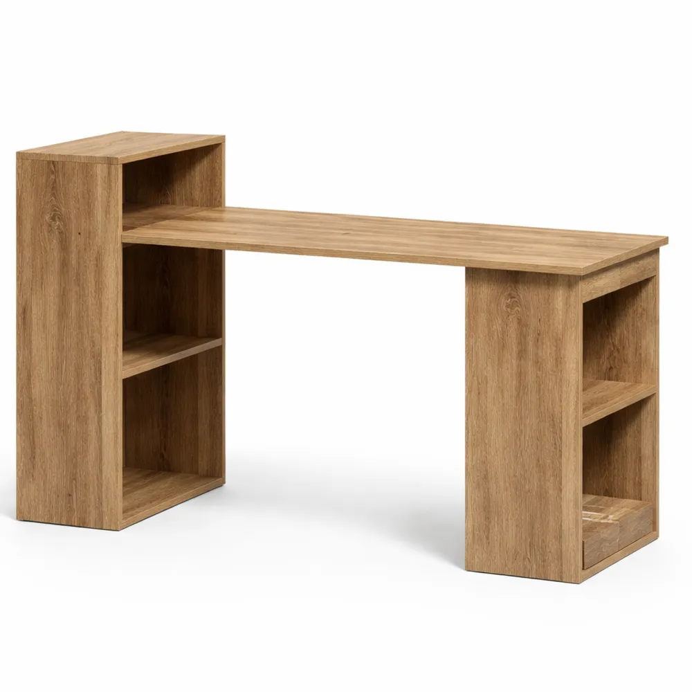 Table de Travail avec Compartiments de Rangement pour Chambre ou Bureau