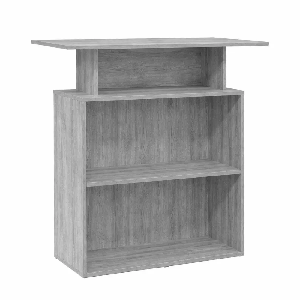 Comptoir d'accueil en bois gris 100x40x104 cm