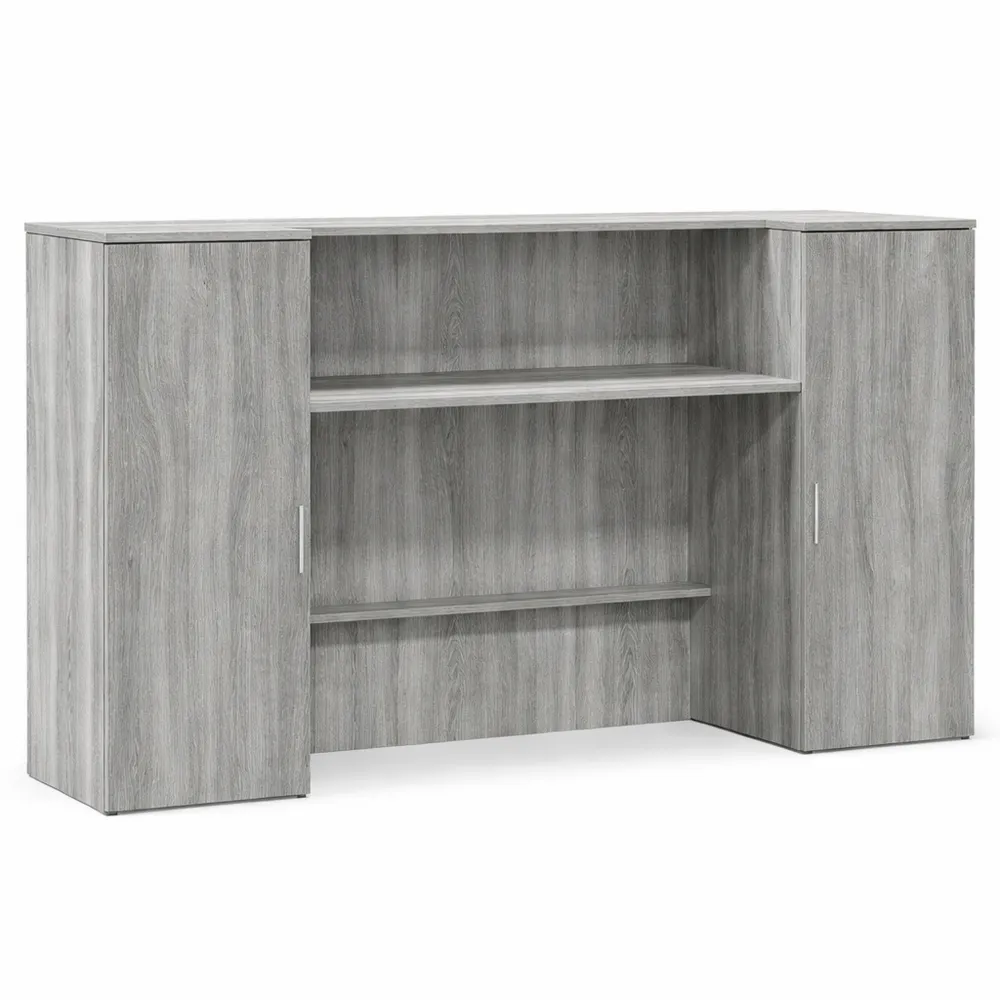 Comptoir d'accueil moderne gris en bois 180x50x103,5 cm