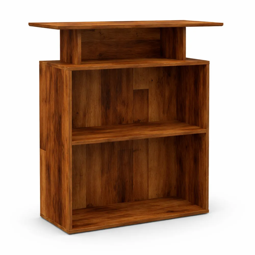 Comptoir d'accueil en bois recyclé 100x40x104 cm