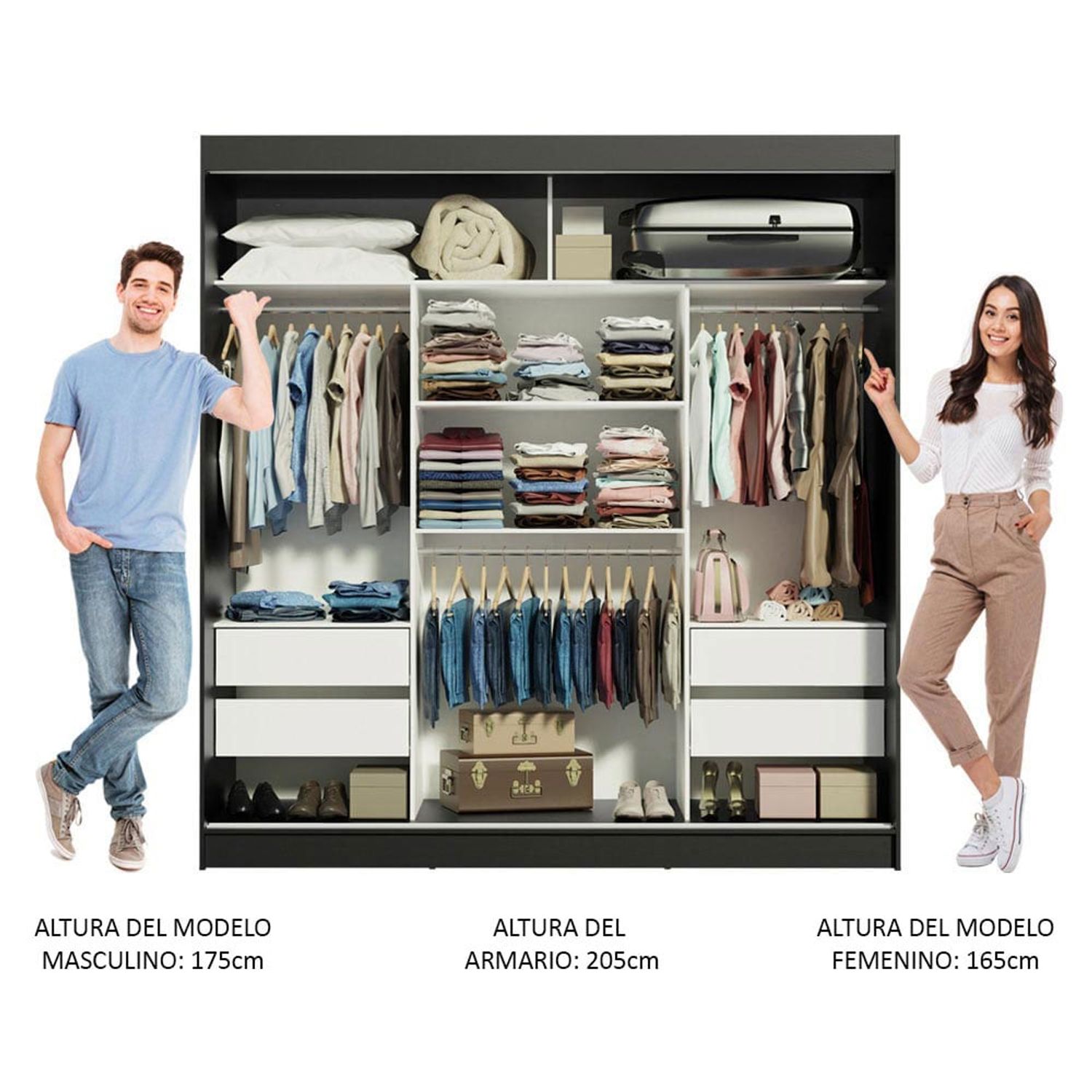 Ropero  3 Puertas Corredizas 1 Espejo