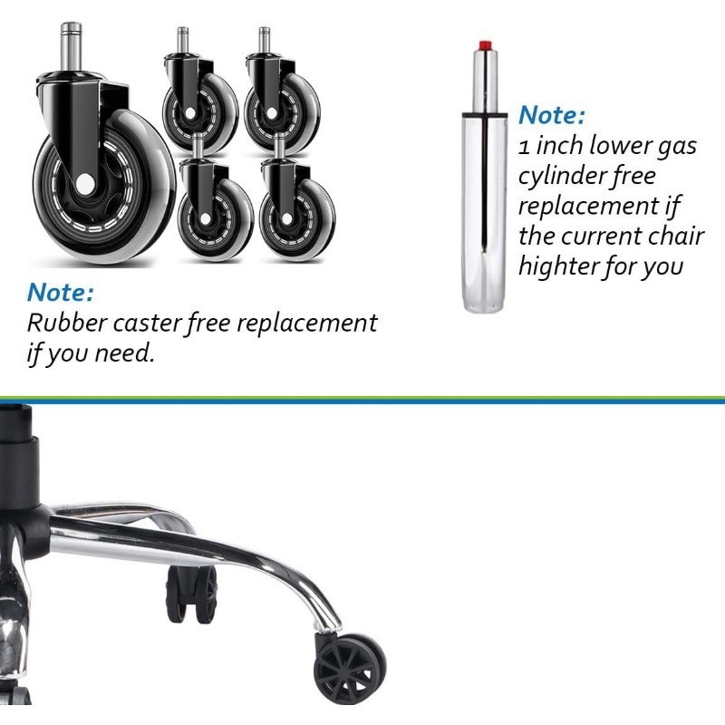 Silla de oficina alta, silla de computadora de cuero PU, silla ejecutiva con reposapiernas y soporte lumbar