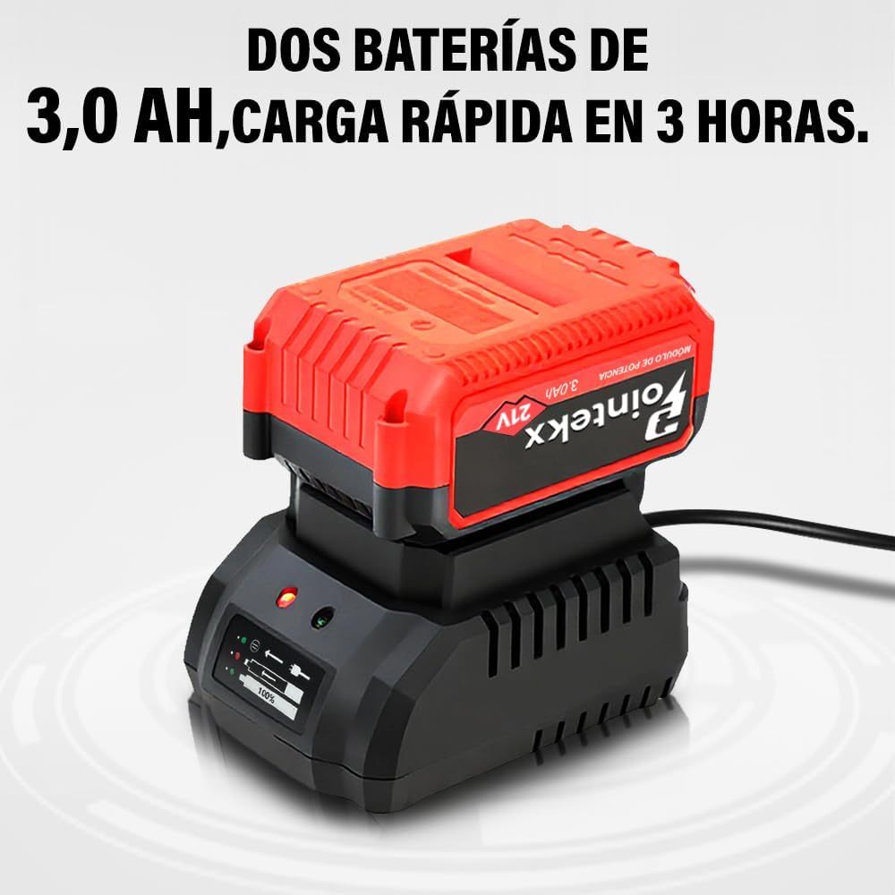 Sierra Circular Inalámbrica 125mm, 7200 RPM, 3 Velocidades Ajustables, Incluye 2 Baterías, Ángulo De Corte Ajustable 0°-45°, Para Cortar Madera, Mármol Y Baldosas De Porcelana