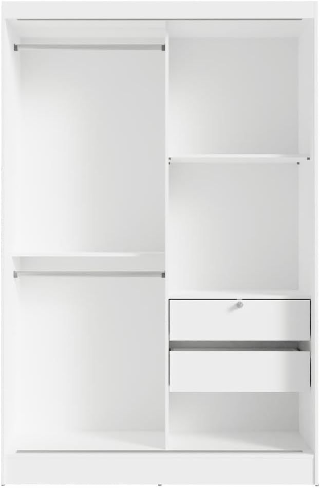 Kit Recámara Infantil Clóset y Cómoda con 6 Cajones - Blanco