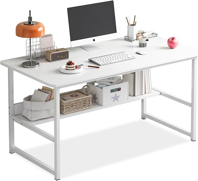 Escritorio de computadora con Espacio de Almacenamiento, Adecuado para Escribir en el Dormitorio y Trabajar en la Oficina en casa, Escritorio de Estudio 120 * 52 * 73 CM