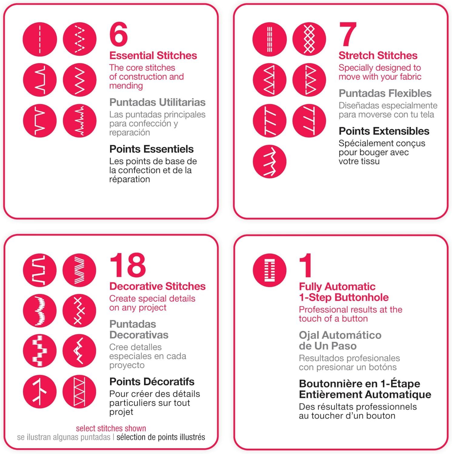 Máquina de coser negra de alta velocidad con kit de accesorios, motor fuerte con potencia de perforación mejorada, 110 aplicaciones de puntadas, marco de metal completo, ojal de 1 paso y