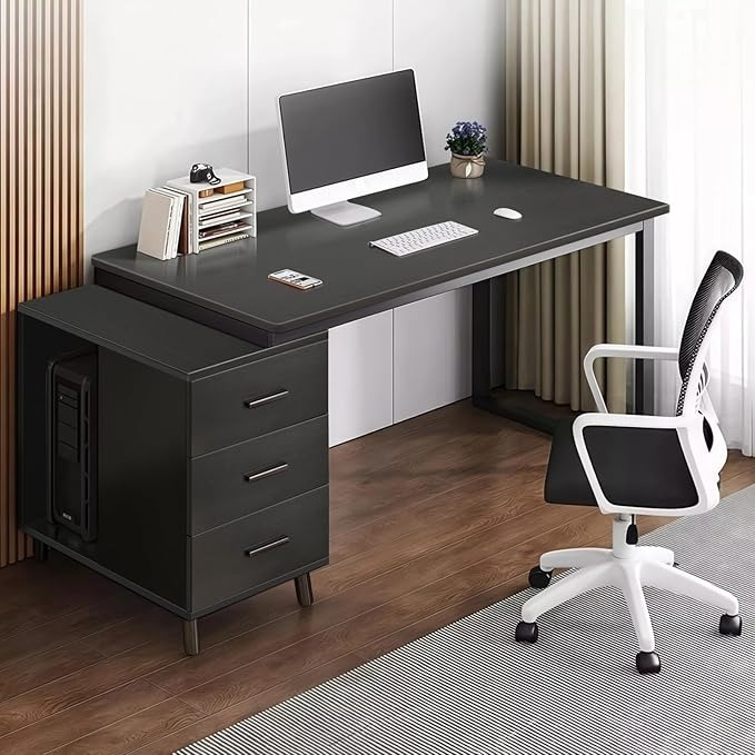 100×54 cm escritorio de oficina para computadora, diseño sencillo, con cajón de almacenamiento, silla de escritura, escritorio moderno para estudio.