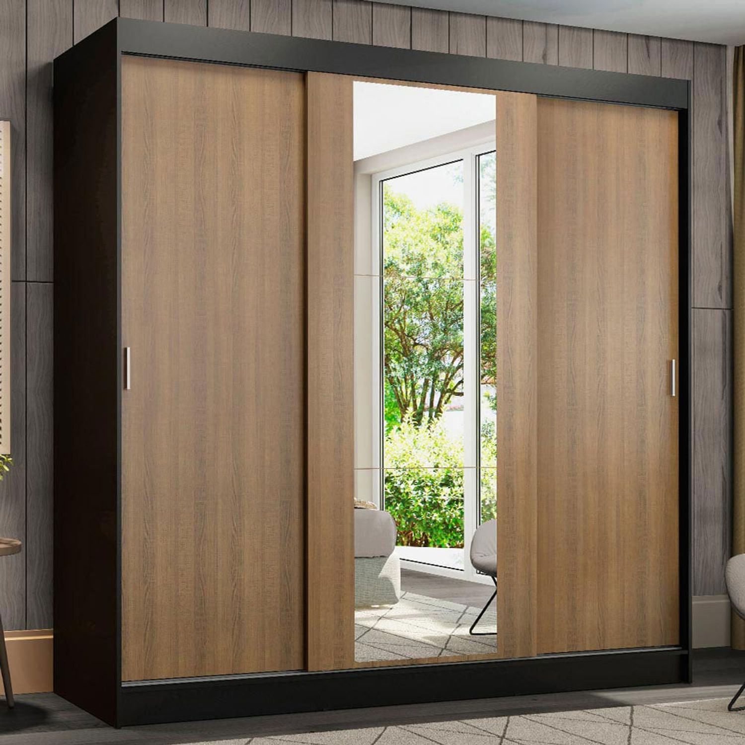 Ropero  3 Puertas Corredizas 1 Espejo