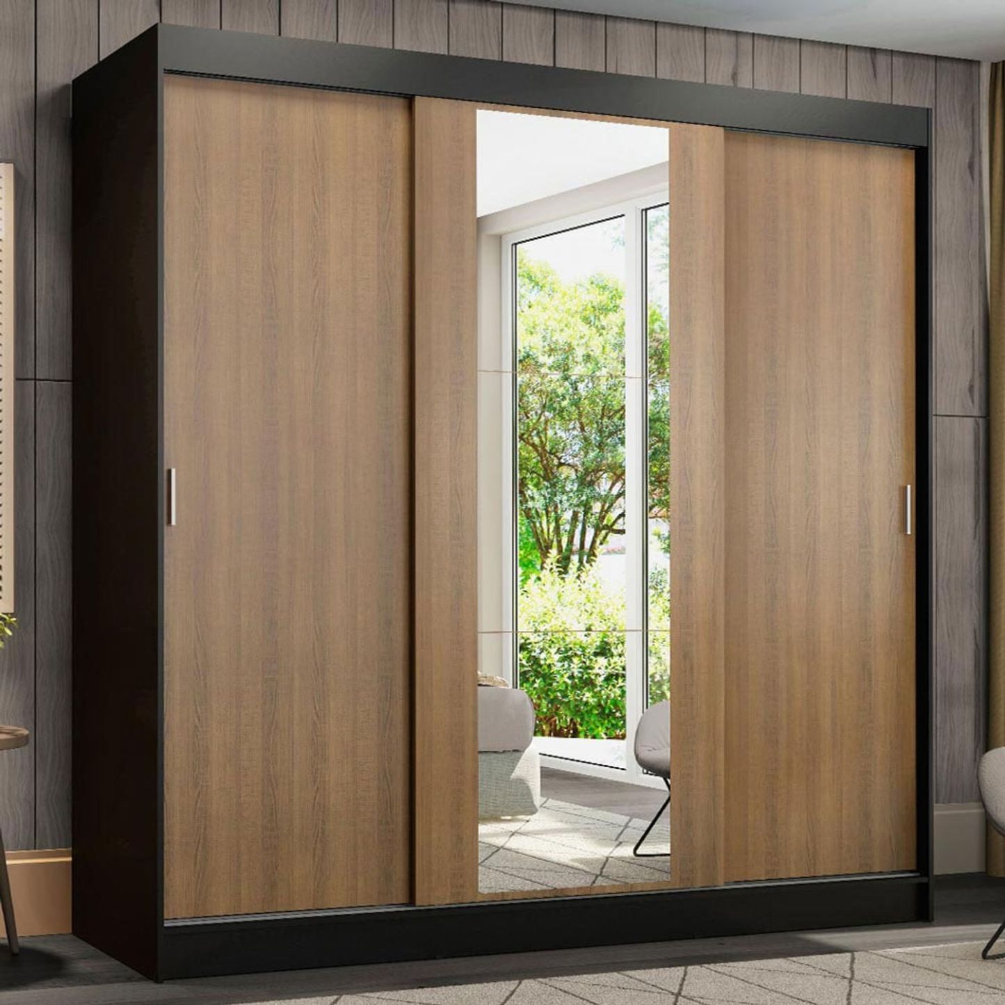 Ropero  3 Puertas Corredizas 1 Espejo