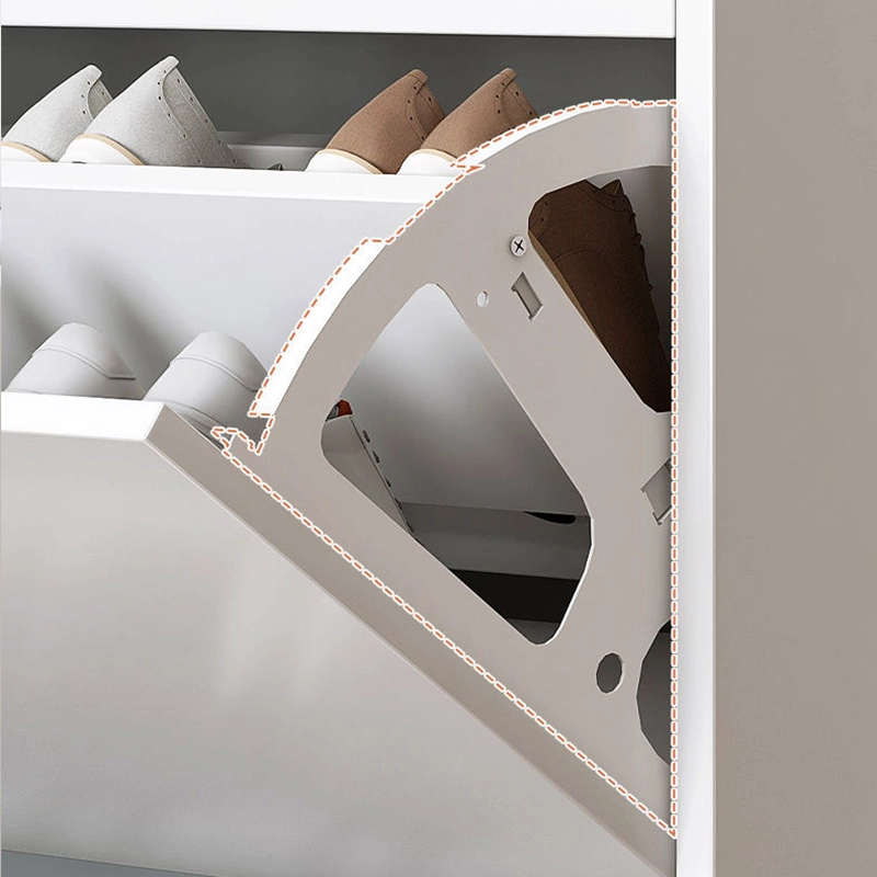 Large capacity folding shoe cabinet can hold 36 pairs of shoes with bench