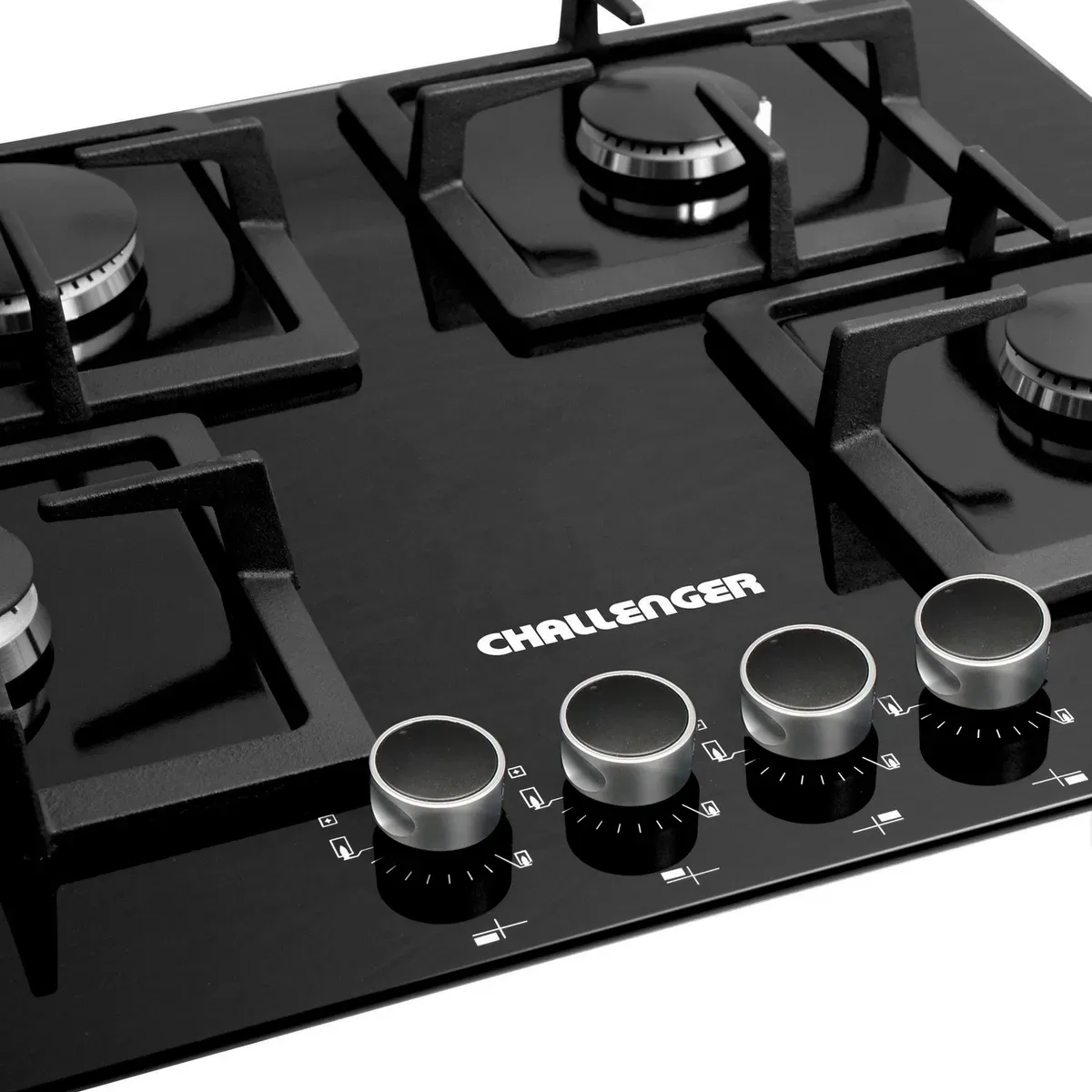 Estufa Empotrable Gas Natural 60x52 cm 4 Puestos Vidrio Squad