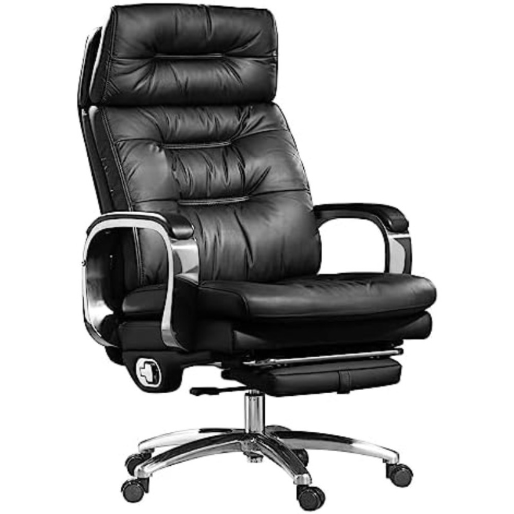 Silla de oficina con masaje de paletas, reposapiés, ventilación con calefacción, gestión ergonómica, silla ejecutiva de oficina totalmente reclinable.