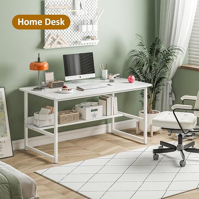 Escritorio de computadora con Espacio de Almacenamiento, Adecuado para Escribir en el Dormitorio y Trabajar en la Oficina en casa, Escritorio de Estudio 120 * 52 * 73 CM