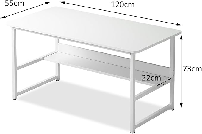 Escritorio de computadora con Espacio de Almacenamiento, Adecuado para Escribir en el Dormitorio y Trabajar en la Oficina en casa, Escritorio de Estudio 120 * 52 * 73 CM
