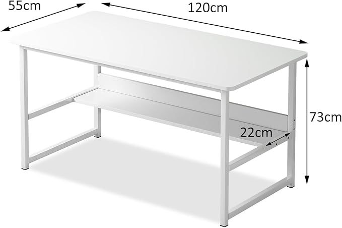 Escritorio de computadora con Espacio de Almacenamiento, Adecuado para Escribir en el Dormitorio y Trabajar en la Oficina en casa, Escritorio de Estudio 120 * 52 * 73 CM