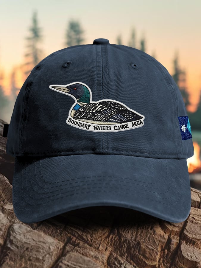 Retro Boundary Waters Canoe Area Save The BWCA Save The Boundary Waters Mn State Loon Print Baseball Cap