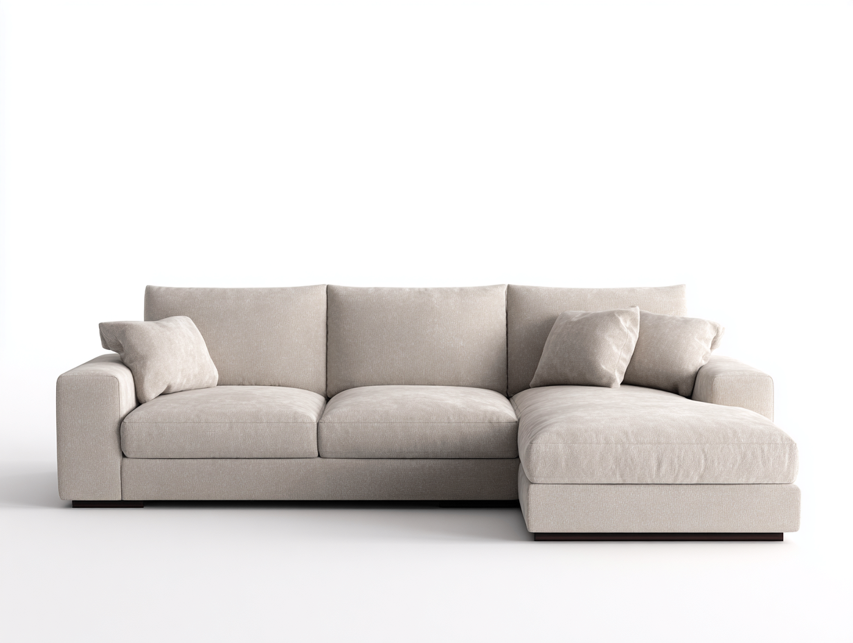 Sofá rinconero tapizado 250x165x85 cm - Beige - Diseño contemporáneo-Oakgobase