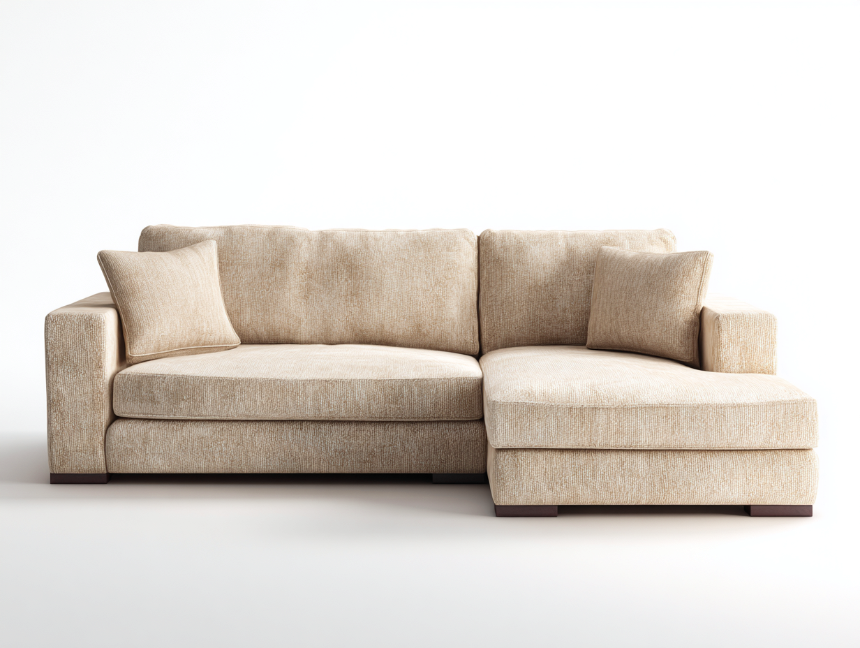 Sofás rinconeros sofá rinconero tapizado de tela 250x160x85 cm - beige claro - diseño moderno-Oakgobase