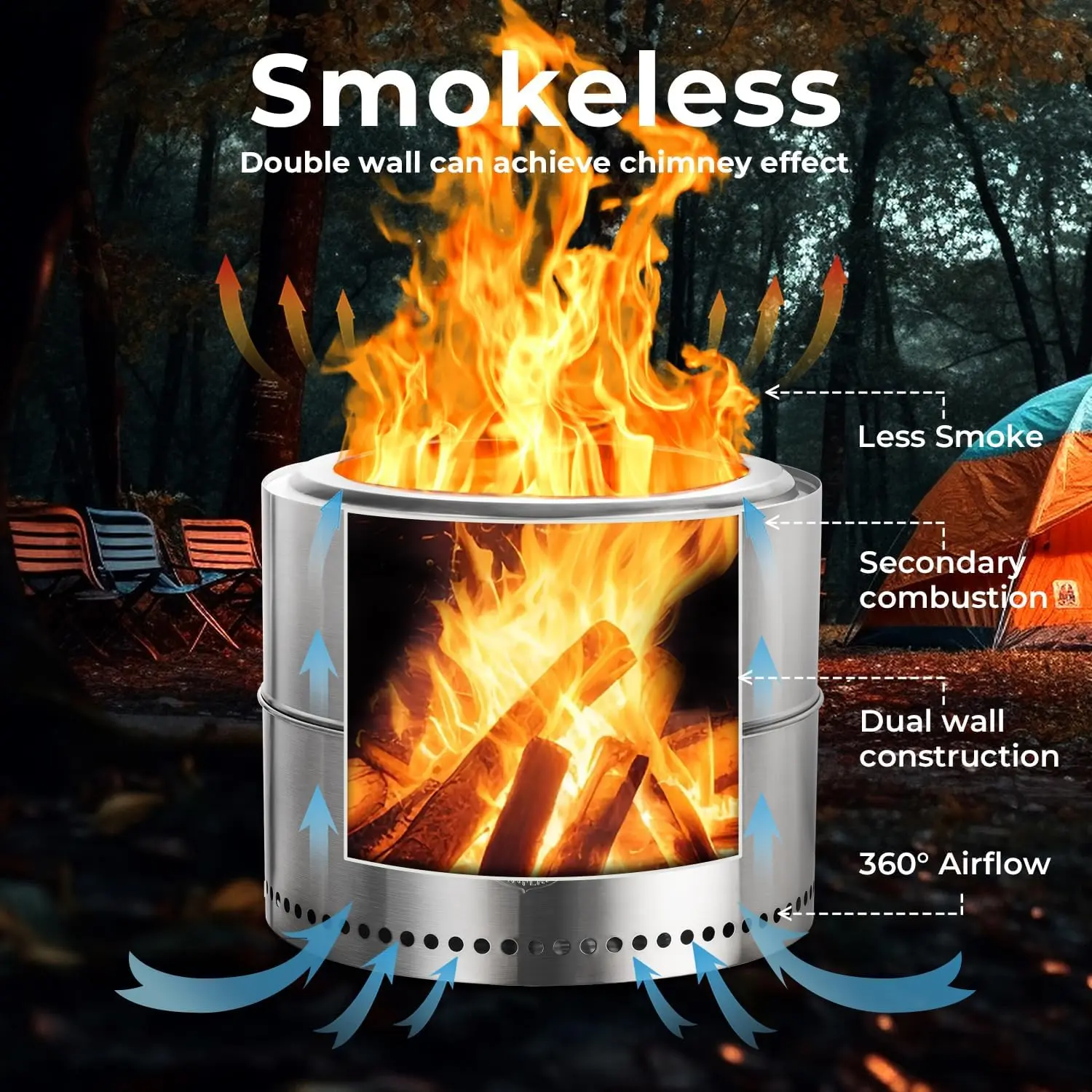 Outdoor Smokeless Fire Pit