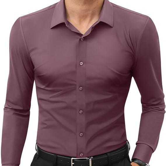 🔥10-Pack (one of each color)🔥Men’s Stretch Slim-Fit Long Sleeve Dress Shirt