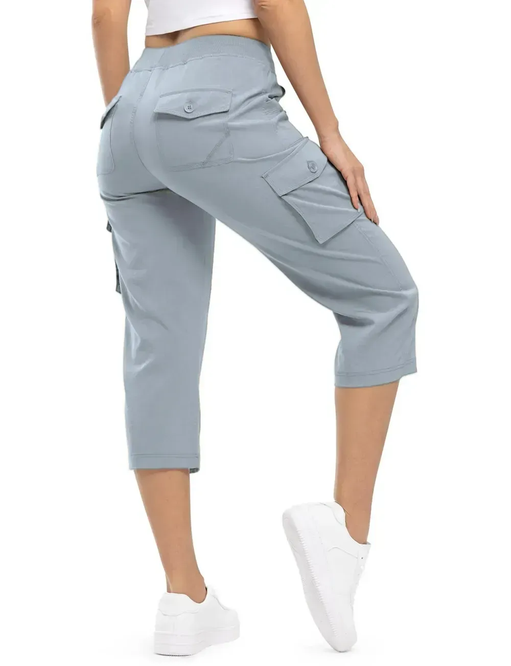 🔥Last day promotion🔥Women's Cargo Capris Lightweight Hiking Pants Shorts Cropped Cotton