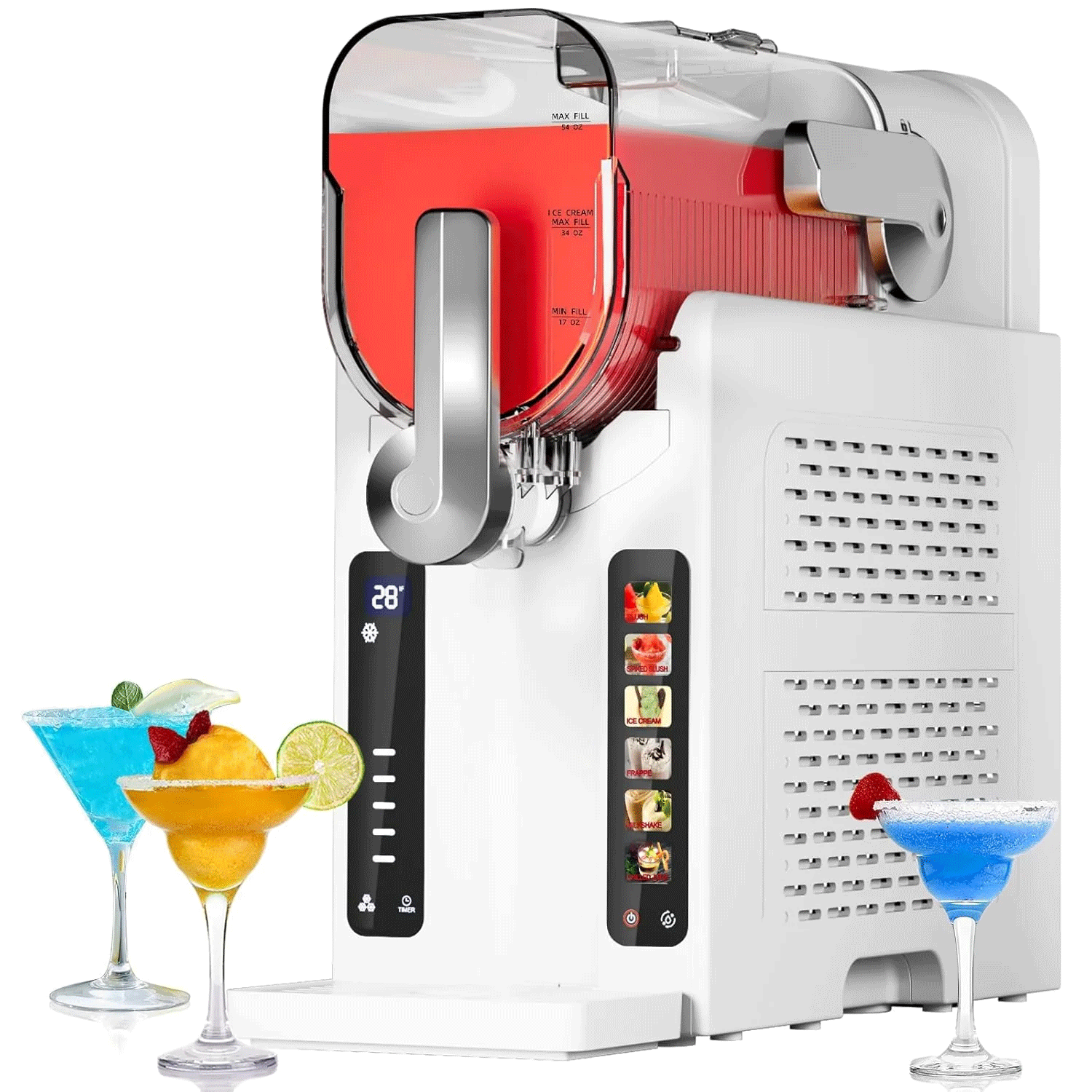 Slushie Machine - All-in-One Slushy Maker for Home with LED Display, Auto-Clean, No Ice Needed, and 6 Preset Programs for Frozen Margaritas, 
