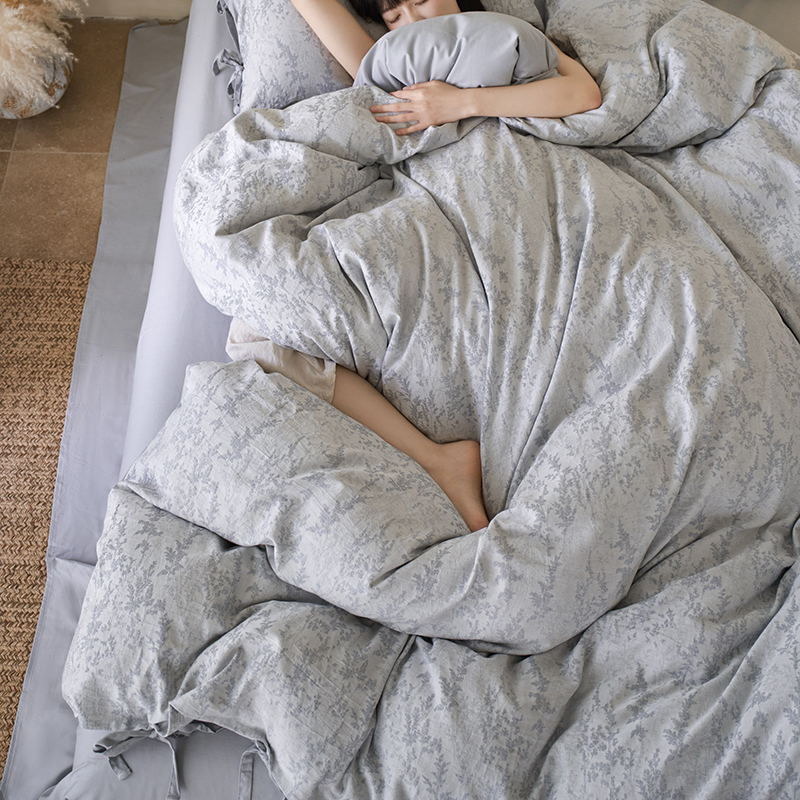 100% Linen Duvet Cover Set - Jade Bloom Collection