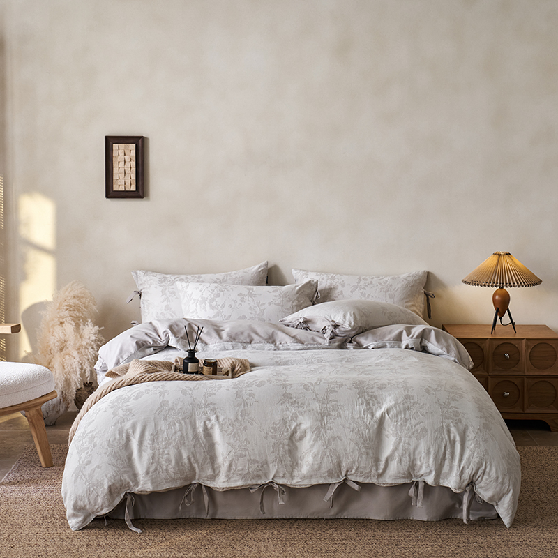 100% Linen Duvet Cover Set - Wabi-Sabi Floral Whisper Collection