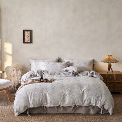 100% Linen Duvet Cover Set - Wabi-Sabi Floral Whisper Collection