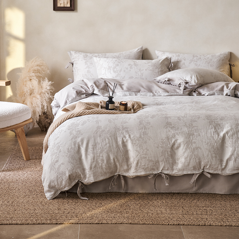 100% Linen Duvet Cover Set - Wabi-Sabi Floral Whisper Collection