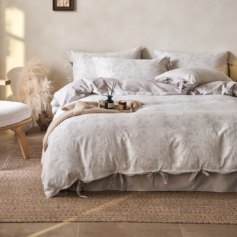 100% Linen Duvet Cover Set - Wabi-Sabi Floral Whisper Collection