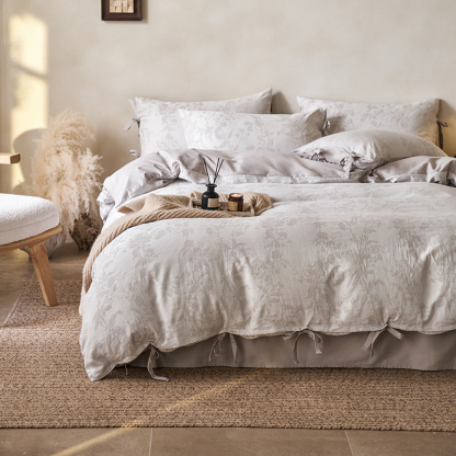 100% Linen Duvet Cover Set - Wabi-Sabi Floral Whisper Collection