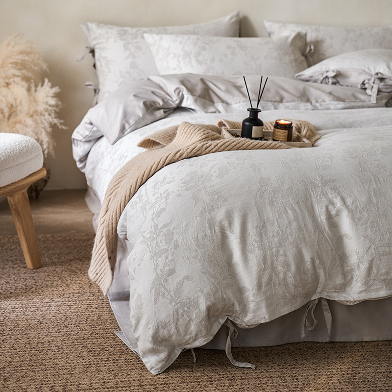 100% Linen Duvet Cover Set - Wabi-Sabi Floral Whisper Collection