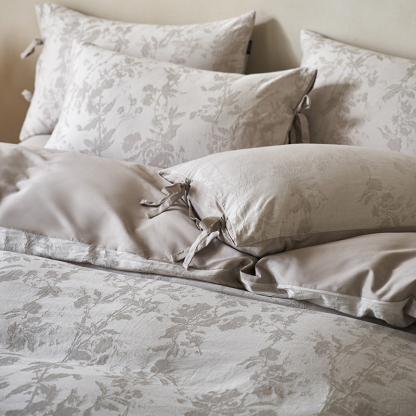 100% Linen Duvet Cover Set - Wabi-Sabi Floral Whisper Collection