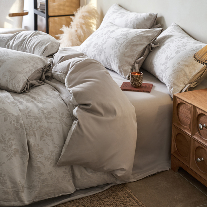 100% Linen Duvet Cover Set - Wabi-Sabi Floral Whisper Collection