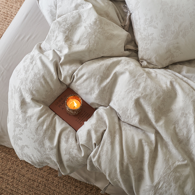 100% Linen Duvet Cover Set - Wabi-Sabi Floral Whisper Collection